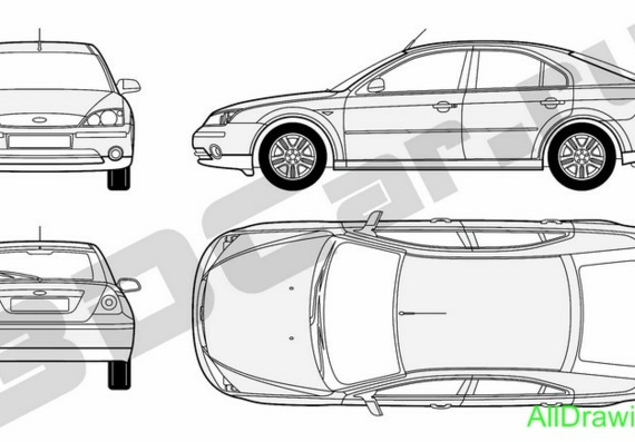 Ford Mondeo (2000) (Форд Мондео (2000)) - чертежи (рисунки) автомобиля